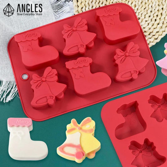 Christmas Bell & Stocking Silicone Cake Mold